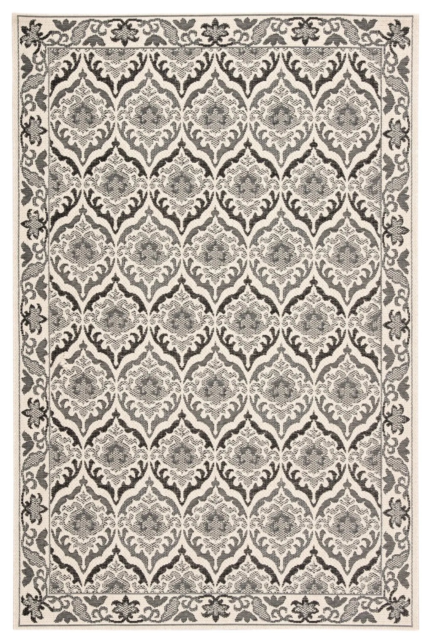 Monteclair MOC01 Laurel Dark Gray/Cream Rug - Baconco