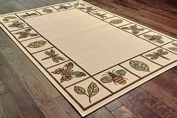 Montego 2266W Ivory/ Brown Rug - Baconco