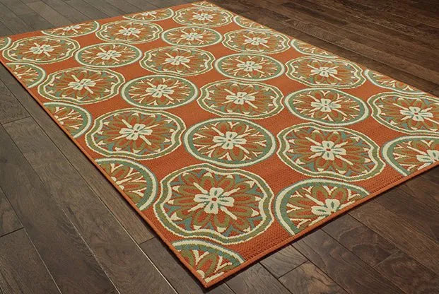 Montego 8323D Orange/ Ivory Rug - Baconco