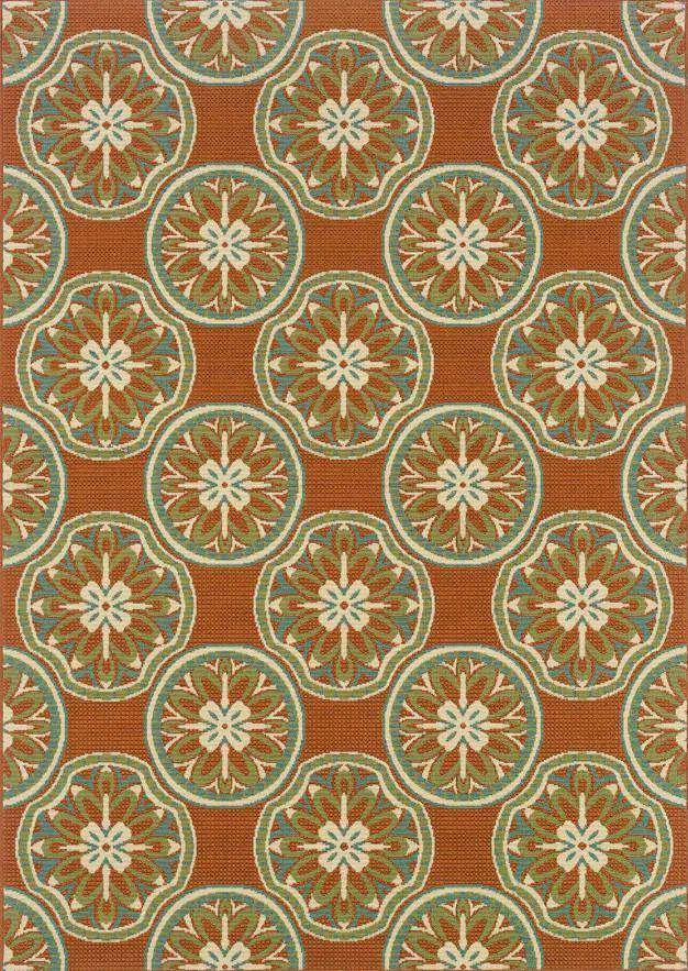 Montego 8323D Orange/ Ivory Rug - Baconco