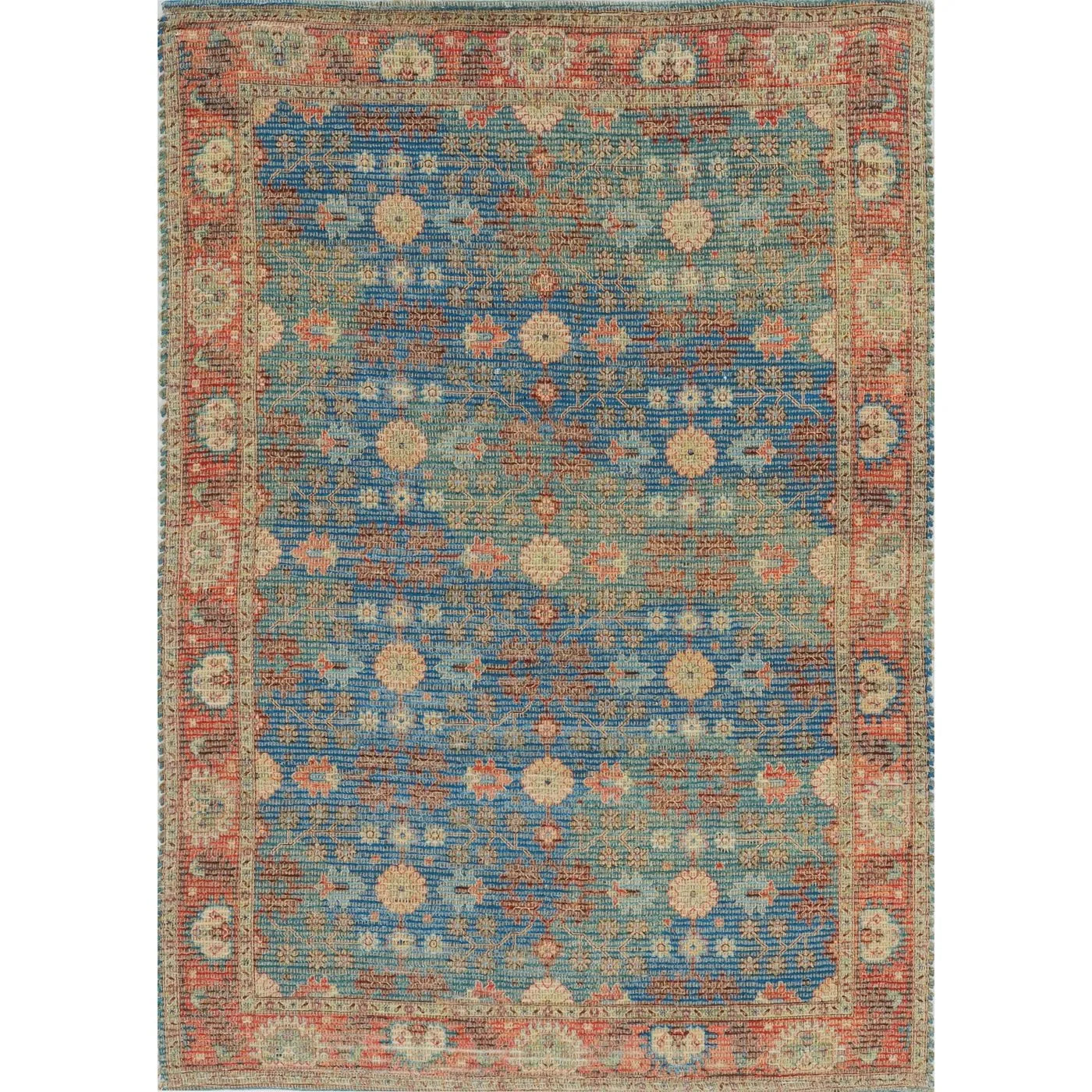 Morris 2227 Traditions Blue/Red Rug - Baconco