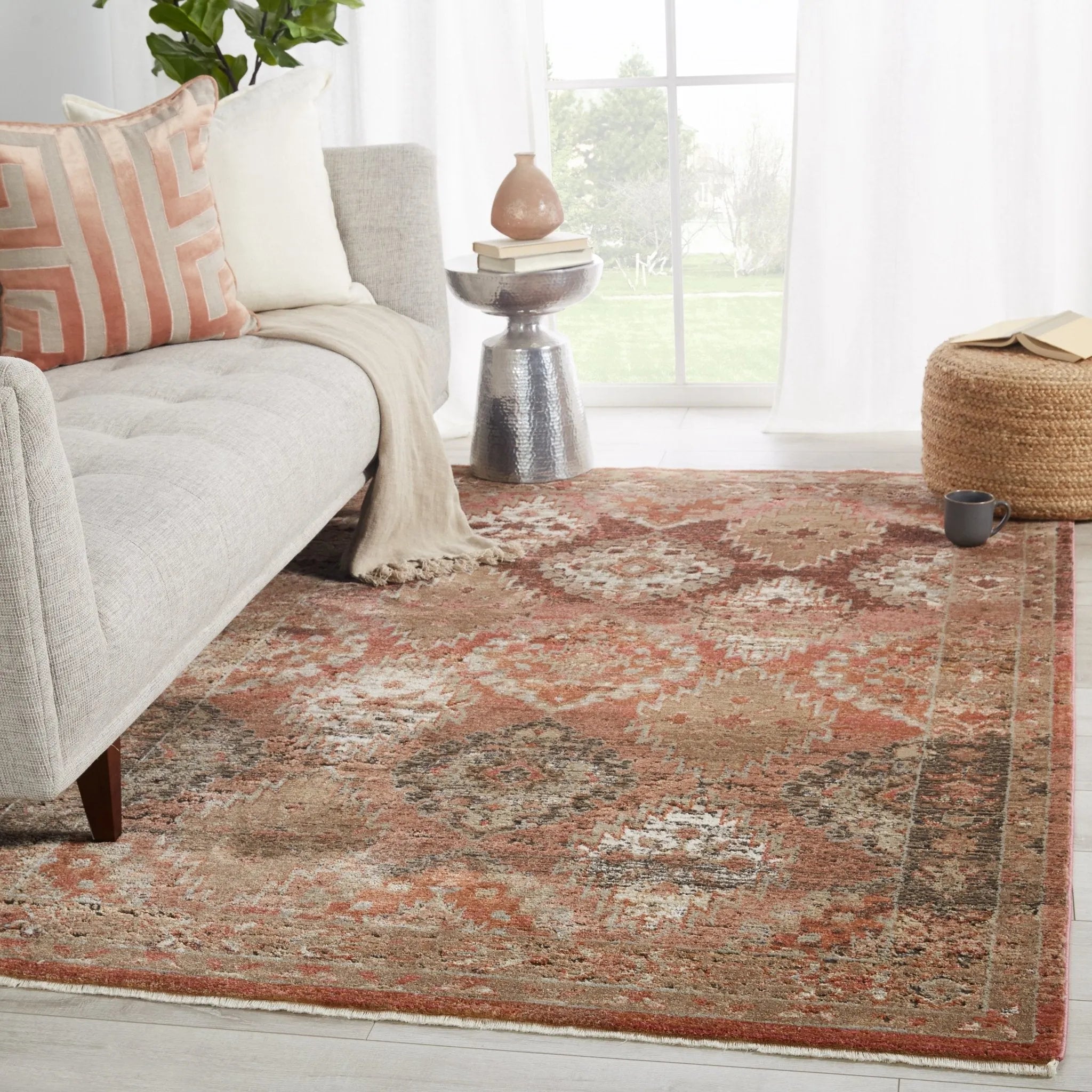 Myriad Myd07 Lia Rust/Pink Rug - Baconco