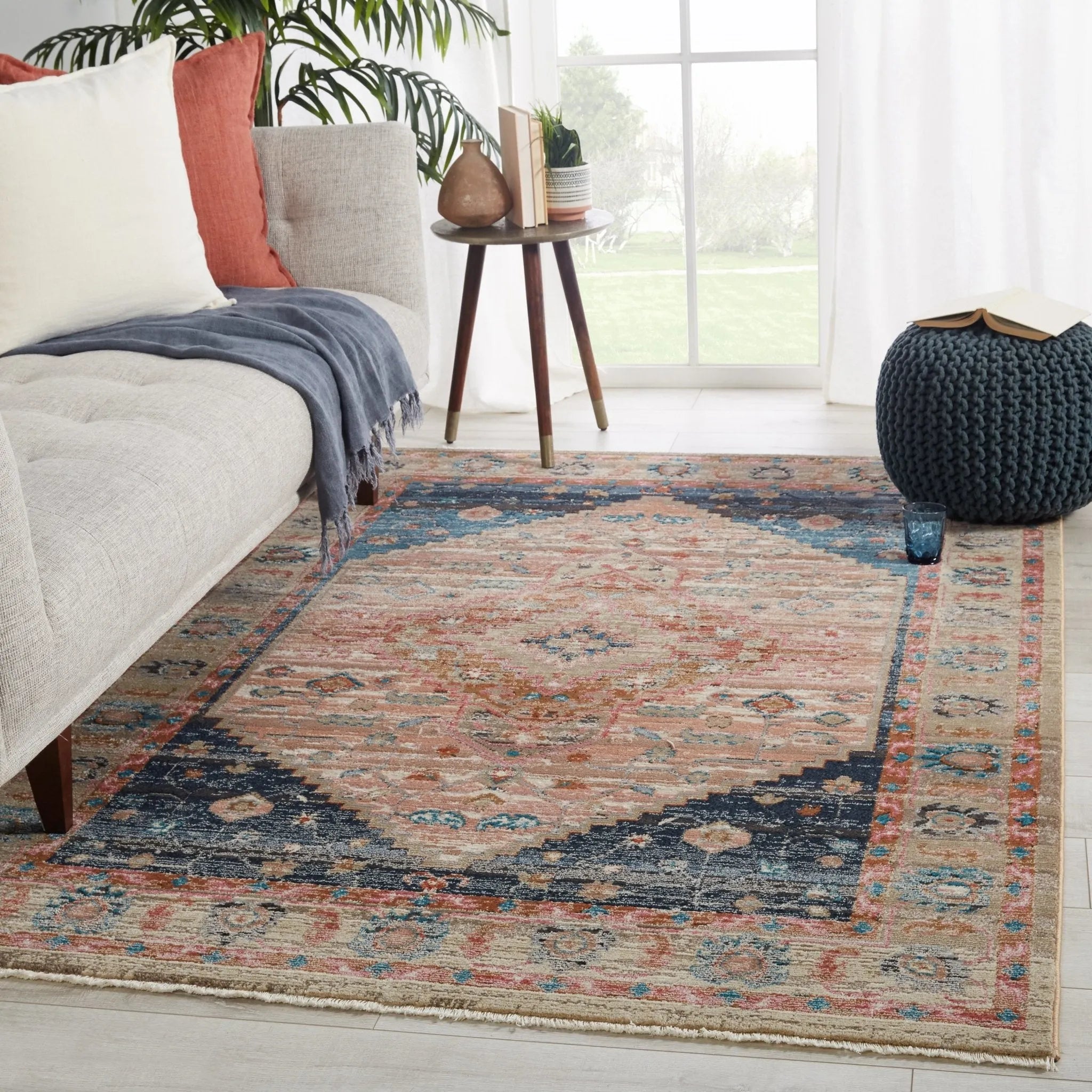 Myriad Myd08 Elizar Blush/Dark Blue Rug - Baconco