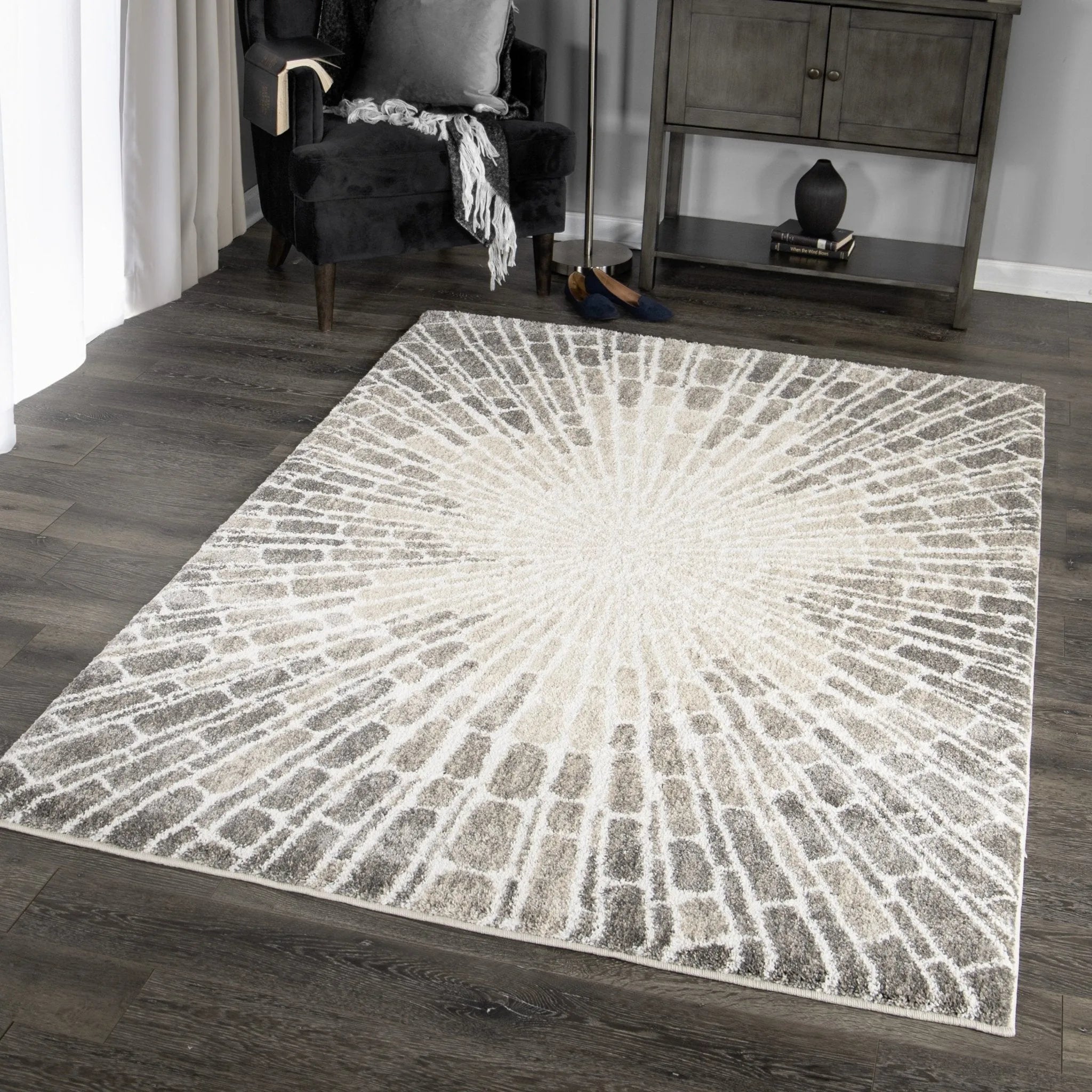 Mystical 7007 Starburst Natural Rug - Baconco