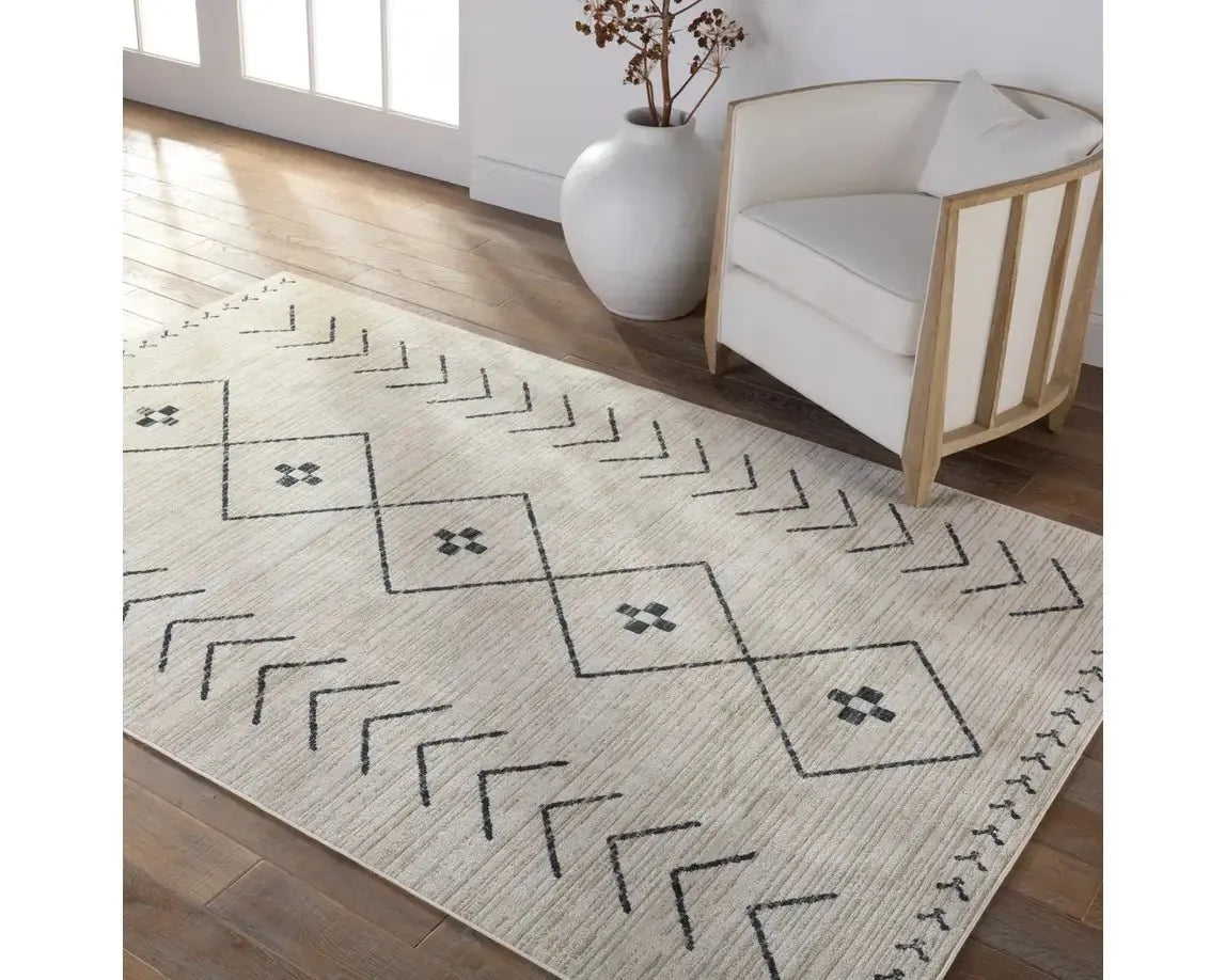 Nadine NDN01 Dark Slate/Tan Rug - Baconco