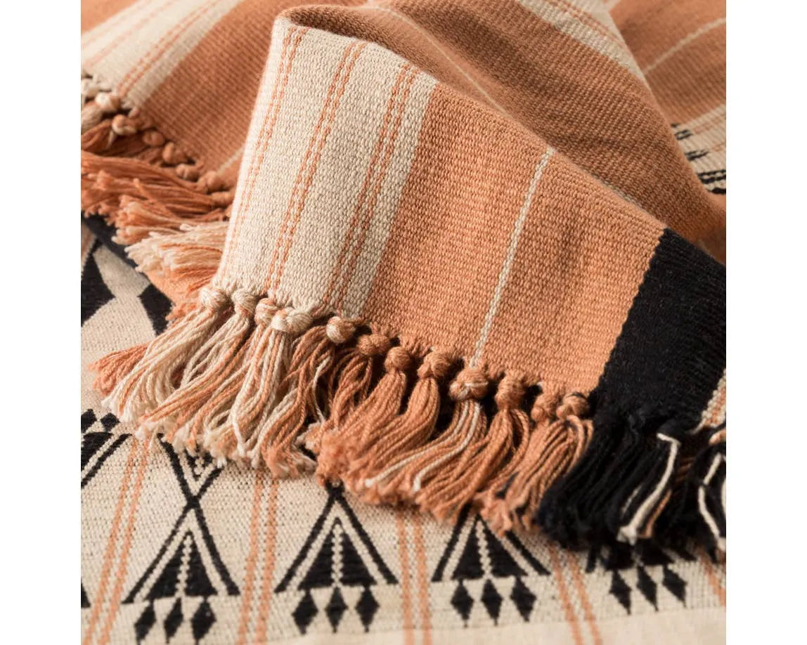 Nagaland Throw NGD01 Blush/Beige Throw Blanket - Baconco