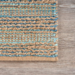 Natural 03314TEA Teal Rug - Baconco