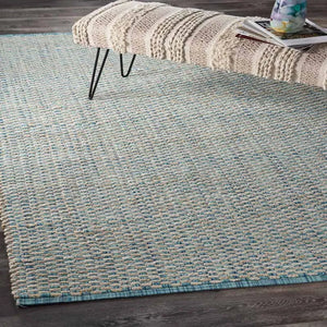 Natural 81436BIL Bleach/Ivory Blue Rug - Baconco