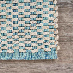 Natural 81436BIL Bleach/Ivory Blue Rug - Baconco