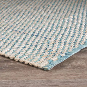 Natural 81436BIL Bleach/Ivory Blue Rug - Baconco