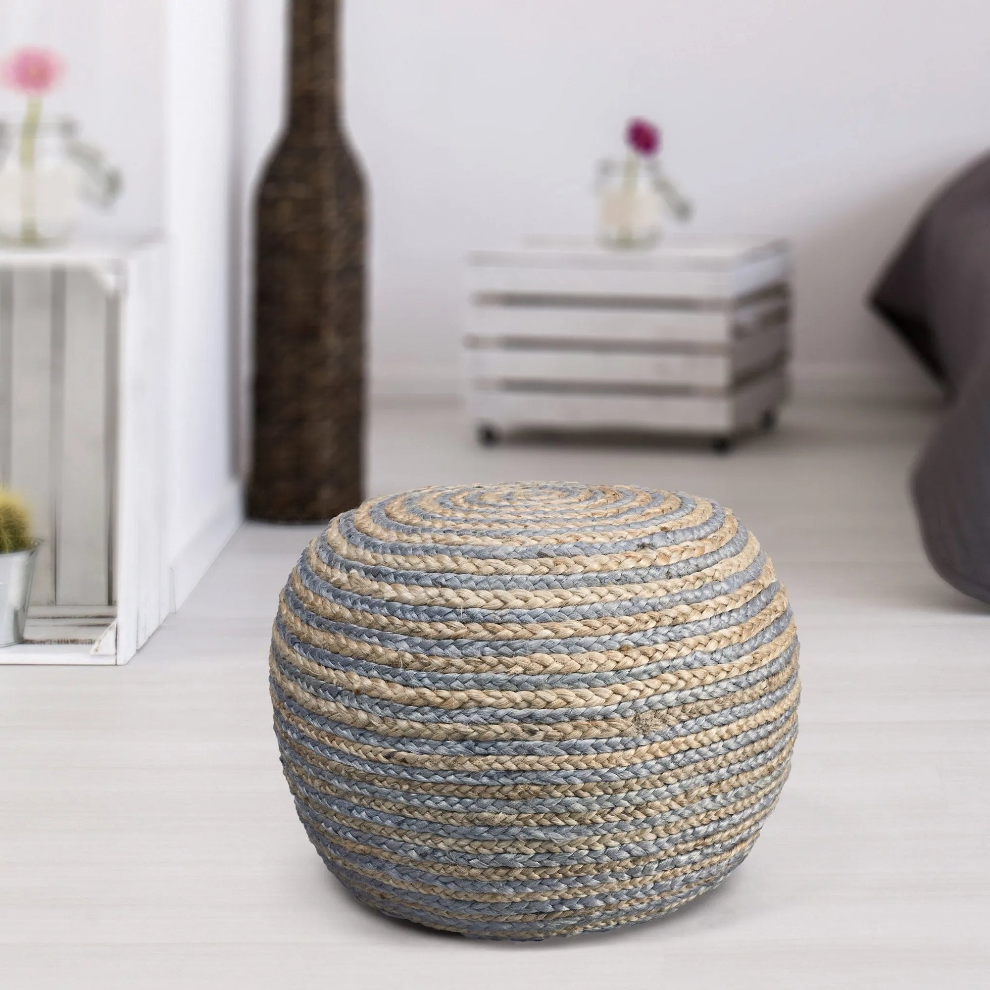 Natural Braided LR99702 Pouf - Baconco