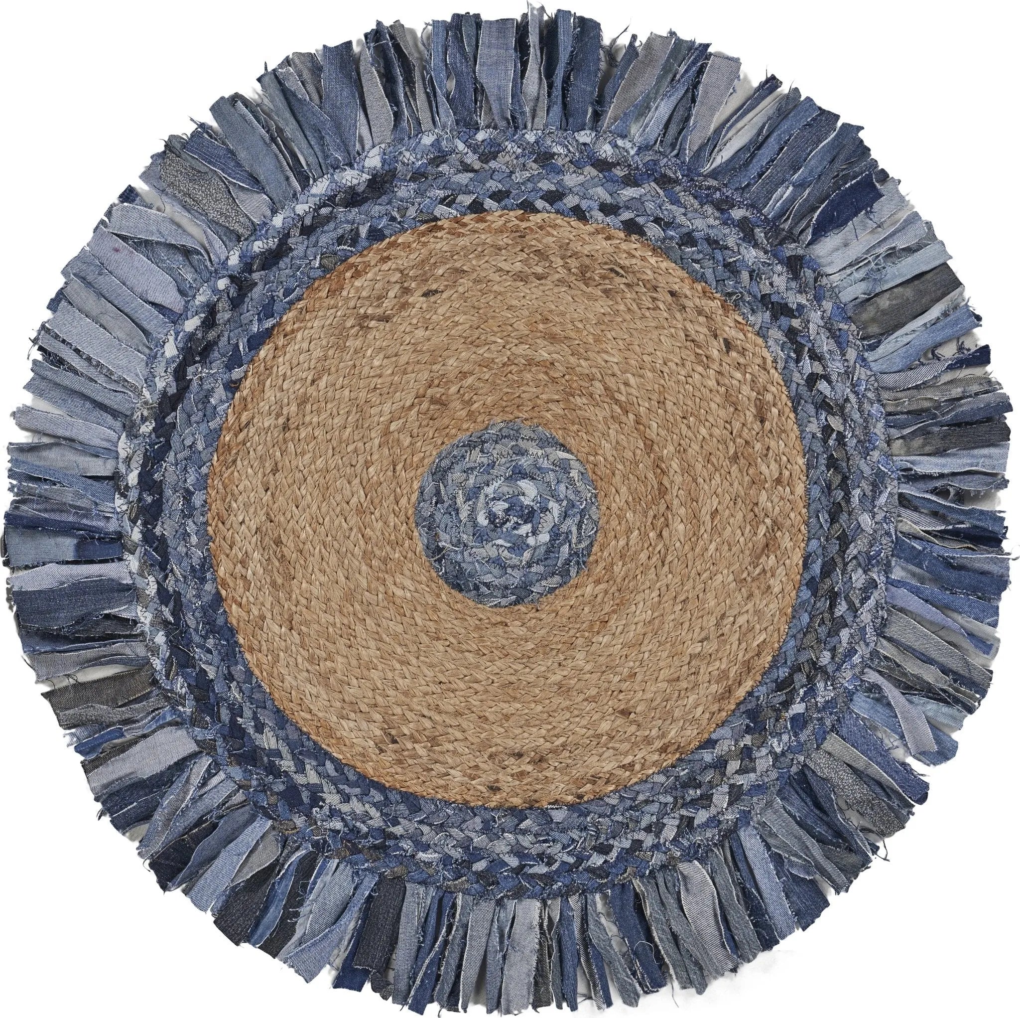 Natural Jute Lr03380 Denim Blue/Natural Rug - Baconco