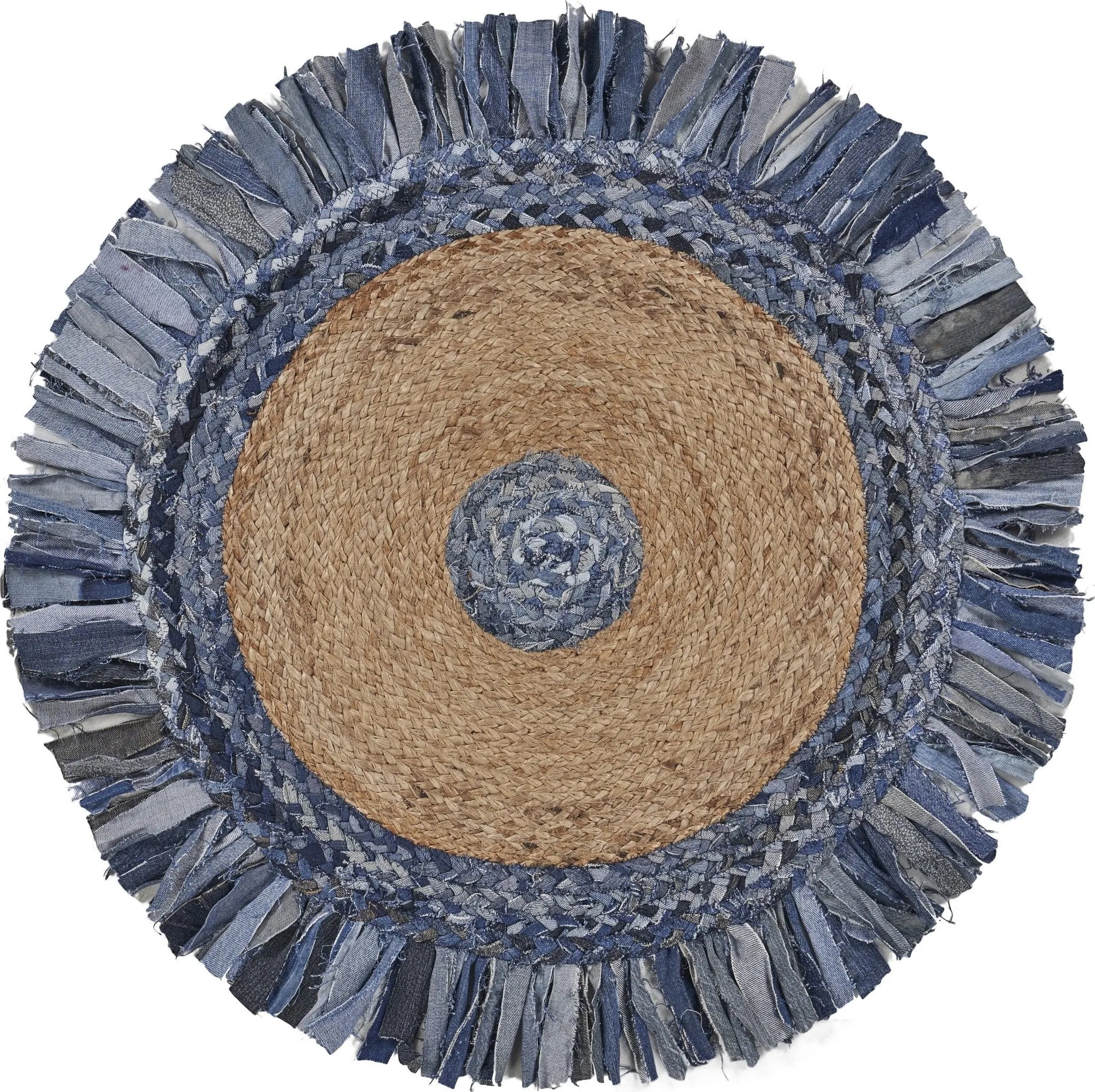 Natural Jute Lr03380 Denim Blue/Natural Rug - Baconco