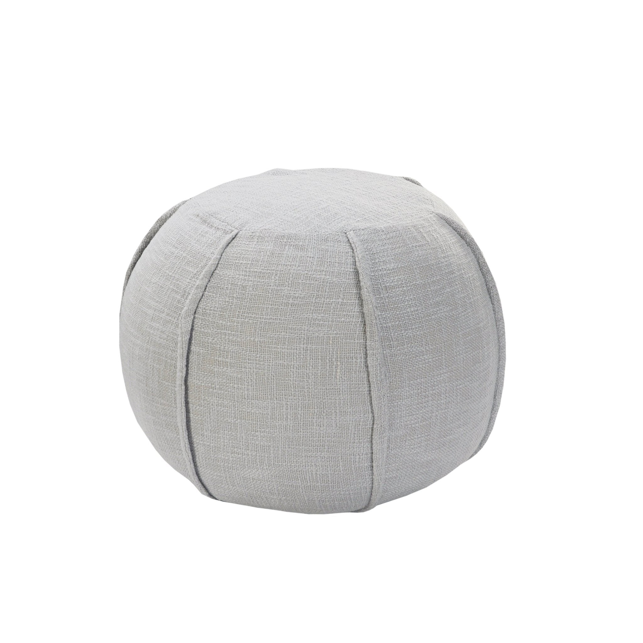 Natural Lr34030 Light Gray Pouf - Baconco