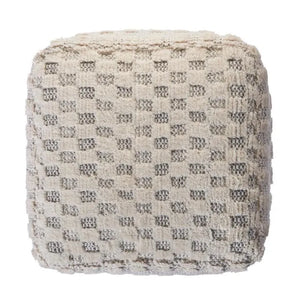 Natural Lr99765 Cream/Light Gray Pouf - Baconco