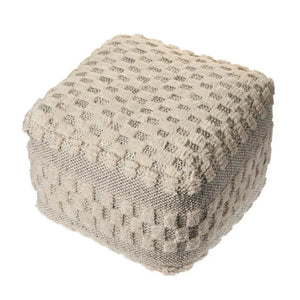 Natural Lr99765 Cream/Light Gray Pouf - Baconco