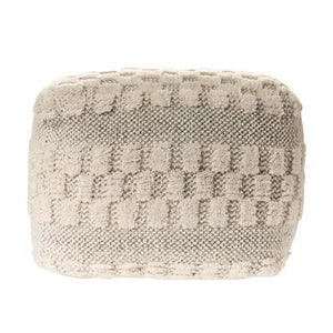 Natural Lr99765 Cream/Light Gray Pouf - Baconco