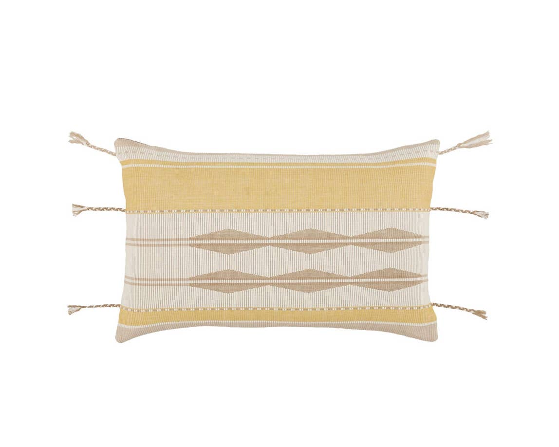 Navida NAD04 Yellow/Light Taupe Pillow - Baconco