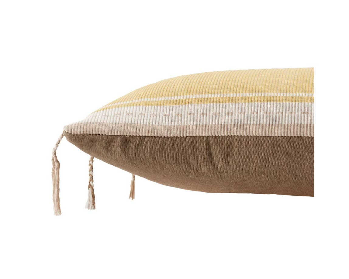 Navida NAD04 Yellow/Light Taupe Pillow - Baconco