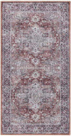 Nicole Curtis Machine Washable Series 1 SR101 Ivory/Brick Rug - Baconco