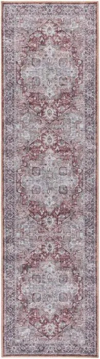 Nicole Curtis Machine Washable Series 1 SR101 Ivory/Brick Rug - Baconco