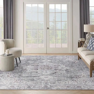 Nicole Curtis Machine Washable Series 1 SR101 Ivory/Grey Rug - Baconco