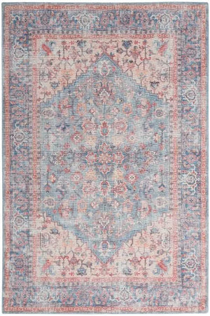 Nicole Curtis Machine Washable Series 1 SR104 Blue/Multi Rug - Baconco