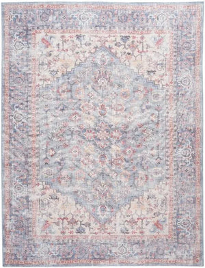 Nicole Curtis Machine Washable Series 1 SR104 Blue/Multi Rug - Baconco