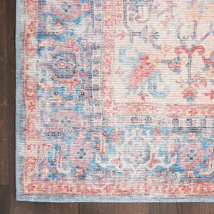 Nicole Curtis Machine Washable Series 1 SR104 Blue/Multi Rug - Baconco