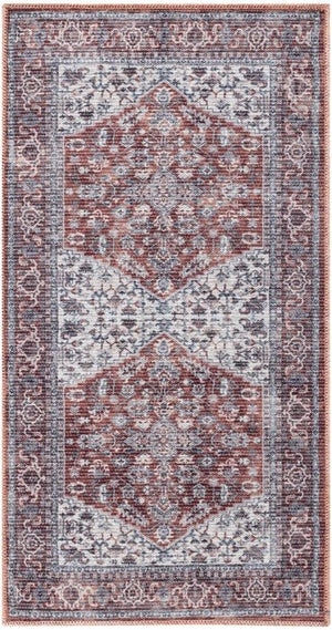 Nicole Curtis Machine Washable Series 1 SR104 Brick/Ivory Rug - Baconco