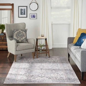 Nicole Curtis Machine Washable Series 1 SR104 Grey Rug - Baconco