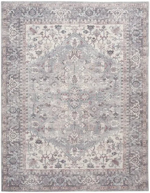 Nicole Curtis Machine Washable Series 1 SR104 Grey Rug - Baconco