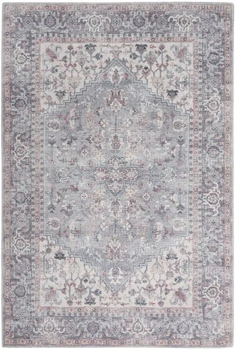 Nicole Curtis Machine Washable Series 1 SR104 Grey Rug - Baconco