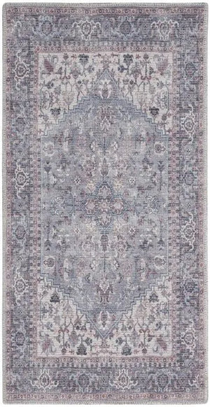 Nicole Curtis Machine Washable Series 1 SR104 Grey Rug - Baconco