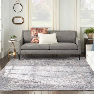 Nicole Curtis Machine Washable Series 1 SR104 Grey Rug - Baconco