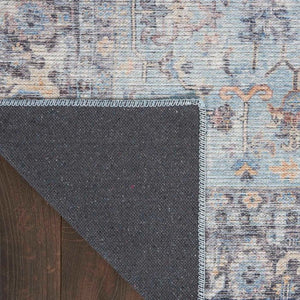 Nicole Curtis Machine Washable Series 1 SR104 Light Grey/Blue Rug - Baconco