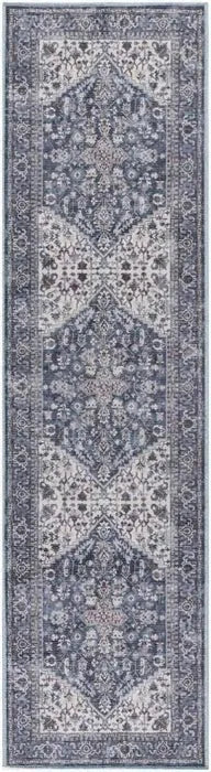 Nicole Curtis Machine Washable Series 1 SR104 Navy/Ivory Rug - Baconco