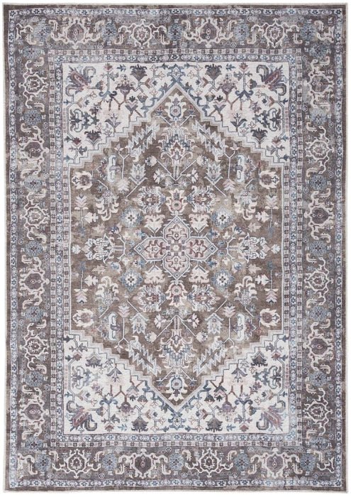 Nicole Curtis Machine Washable Series 1 SR104 Olive/Ivory Rug - Baconco