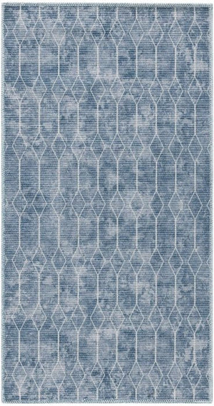 Nicole Curtis Machine Washable Series 1 SR107 Blue Rug - Baconco