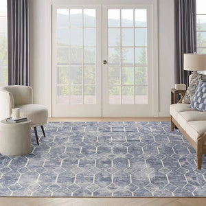 Nicole Curtis Machine Washable Series 1 SR107 Blue Rug - Baconco