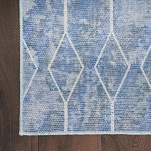 Nicole Curtis Machine Washable Series 1 SR107 Blue Rug - Baconco