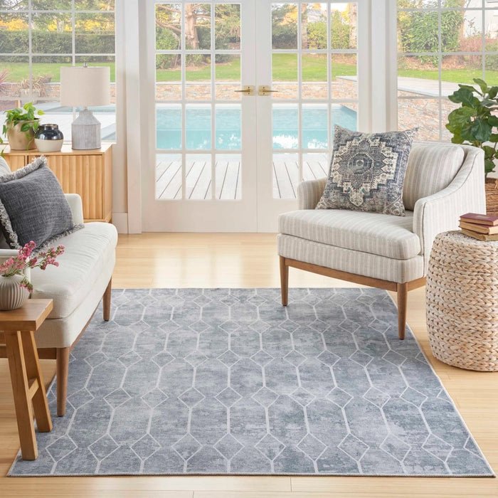 Nicole Curtis Machine Washable Series 1 SR107 Blue/Grey Rug - Baconco