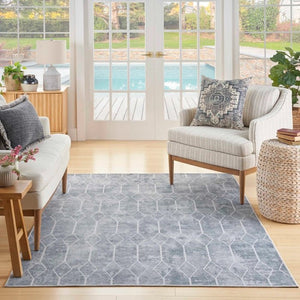 Nicole Curtis Machine Washable Series 1 SR107 Blue/Grey Rug - Baconco