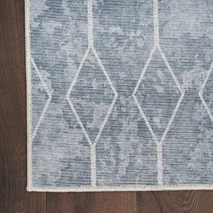 Nicole Curtis Machine Washable Series 1 SR107 Blue/Grey Rug - Baconco