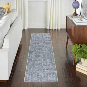 Nicole Curtis Machine Washable Series 1 SR107 Blue/Grey Rug - Baconco