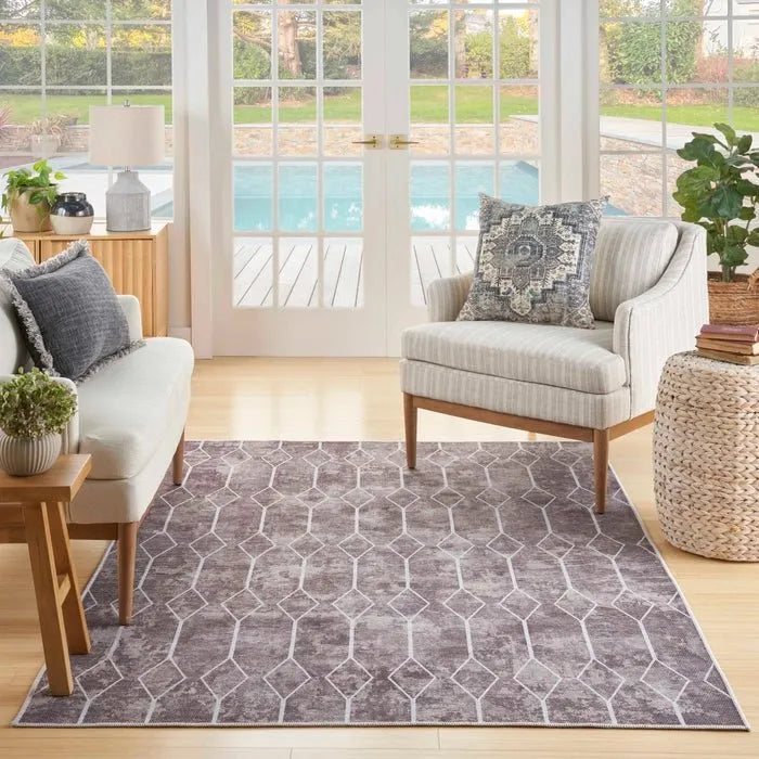 Nicole Curtis Machine Washable Series 1 SR107 Mocha Rug - Baconco