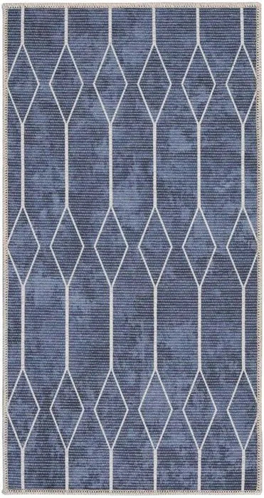 Nicole Curtis Machine Washable Series 1 SR107 Navy Rug - Baconco