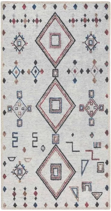 Nicole Curtis Machine Washable Series 1 SR108 Ivory/Multi Rug - Baconco