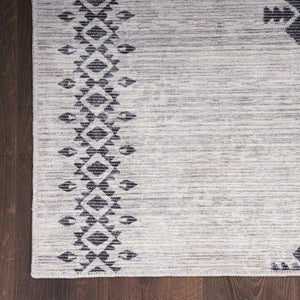 Nicole Curtis Machine Washable Series 1 SR109 Ivory/Charcoal Rug - Baconco