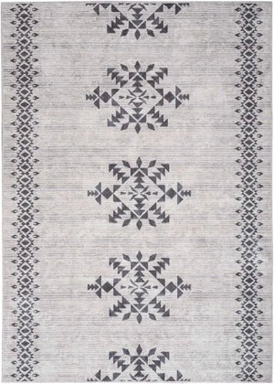 Nicole Curtis Machine Washable Series 1 SR109 Ivory/Charcoal Rug - Baconco